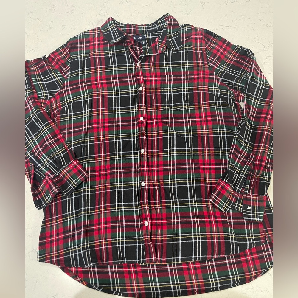 Gap Boyfriend Fit Flannel Button Down